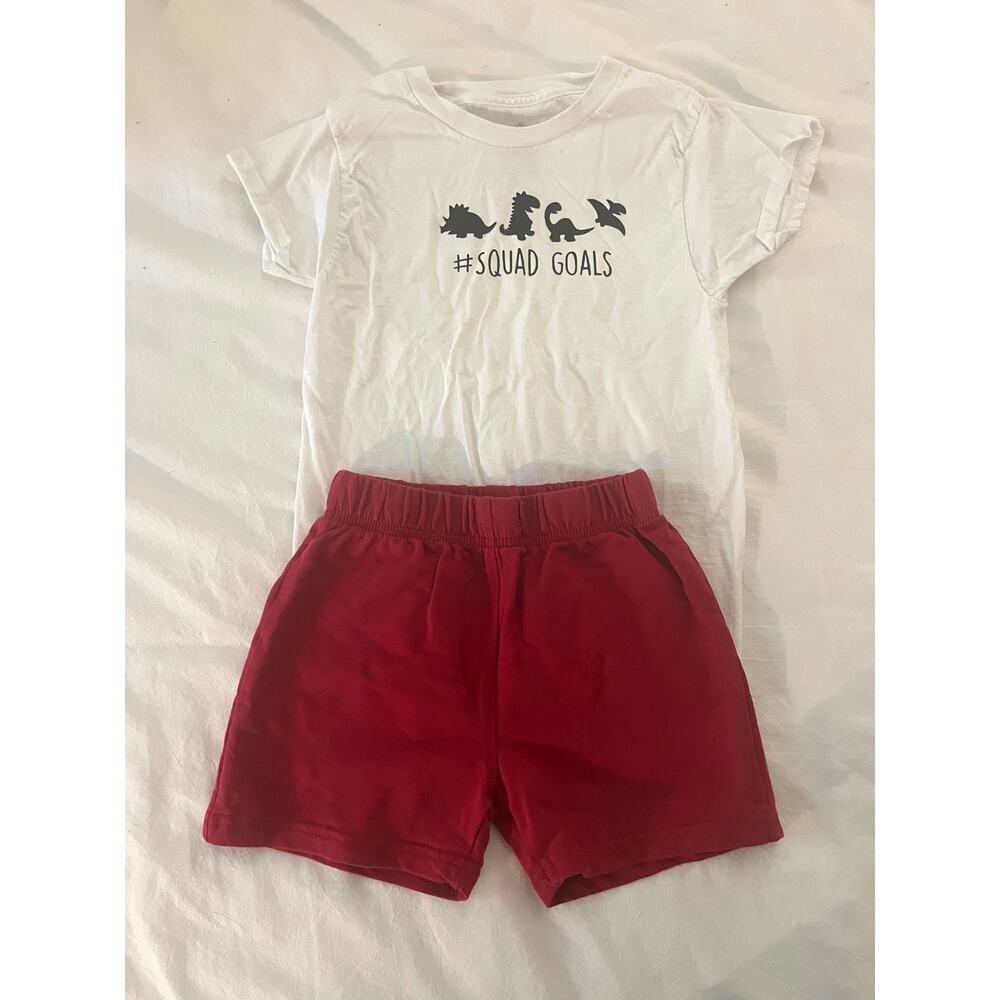 4T Toddler Outfit Set, Squad Goals Dino T Shirt & Shorts